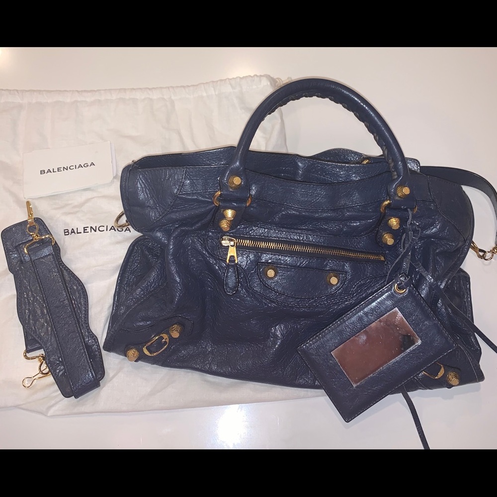 Balenciaga Navy Blue City Bag (medium)
